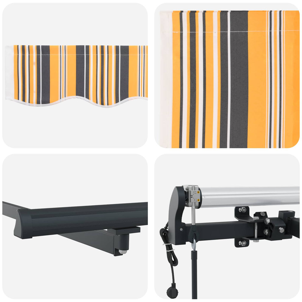 Ausziehbare Markise Mehrfarbig 600 x 300 cm Stoff und Aluminium