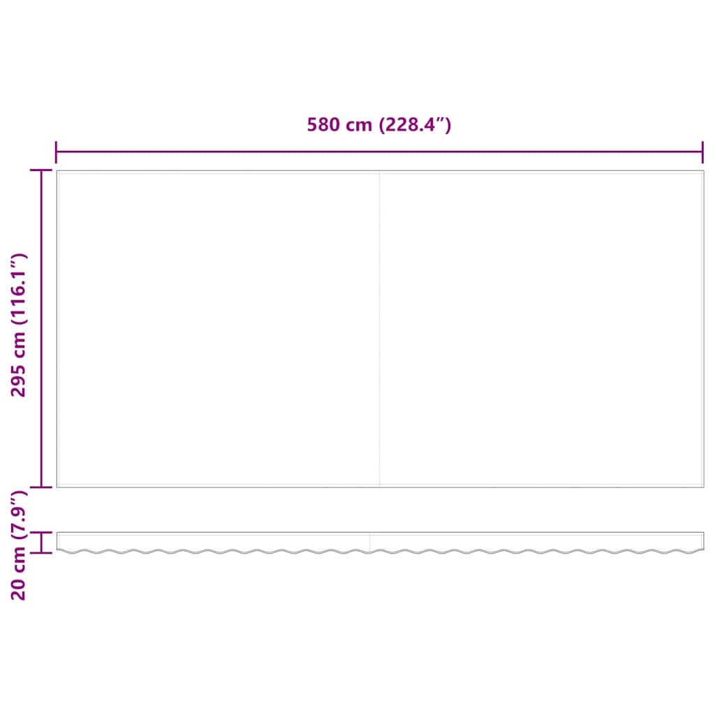 Ausziehbare Markise Beige 600 x 300 cm Polyester und Aluminium