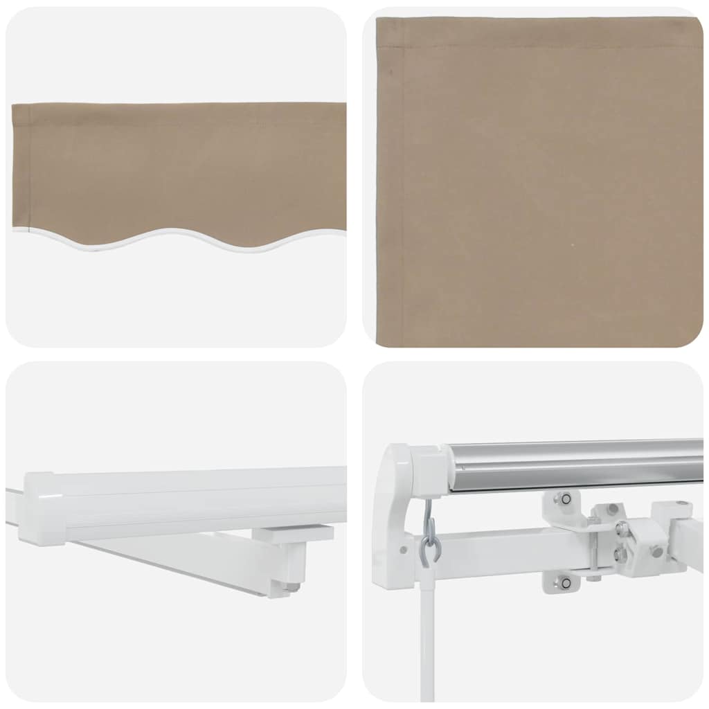 Ausziehbare Markise Beige 600 x 300 cm Stoff und Aluminium