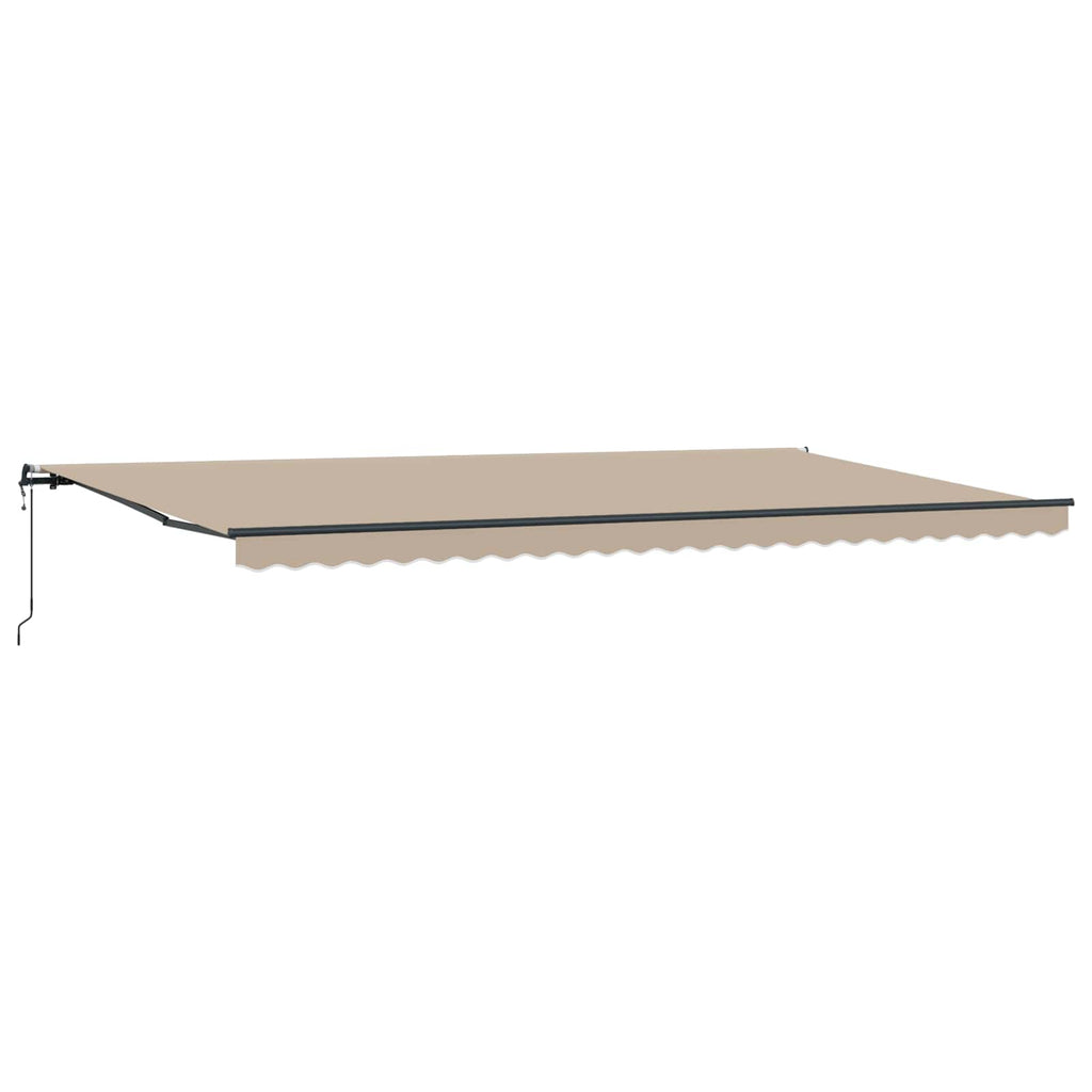 Ausziehbare Markise Beige 600 x 300 cm Stoff und Aluminium