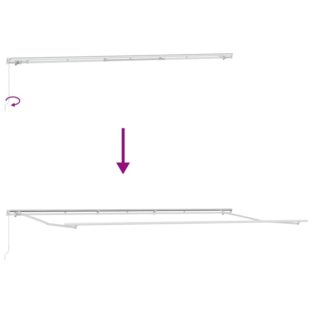 Ausziehbare Markise Weiß 600 x 300 cm Polyester und Aluminium