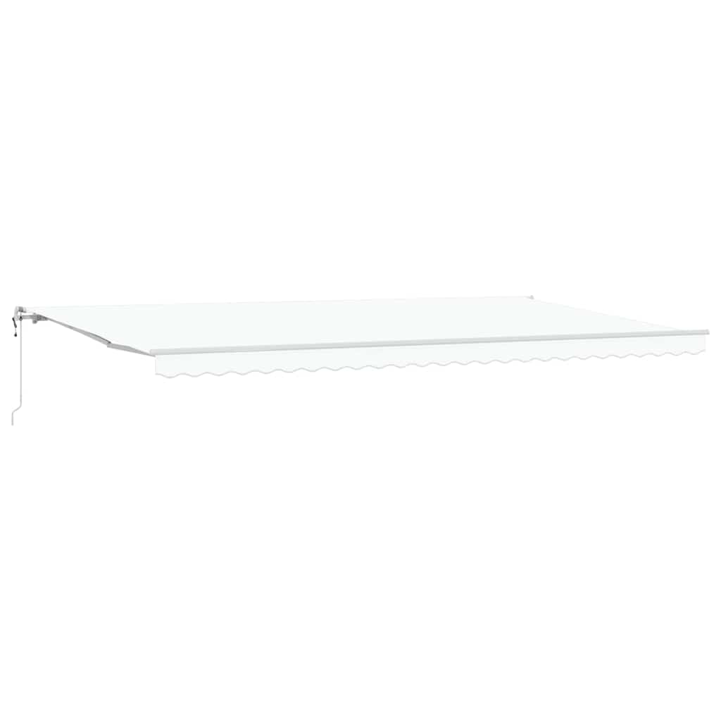 Ausziehbare Markise Weiß 600 x 300 cm Stoff und Aluminium