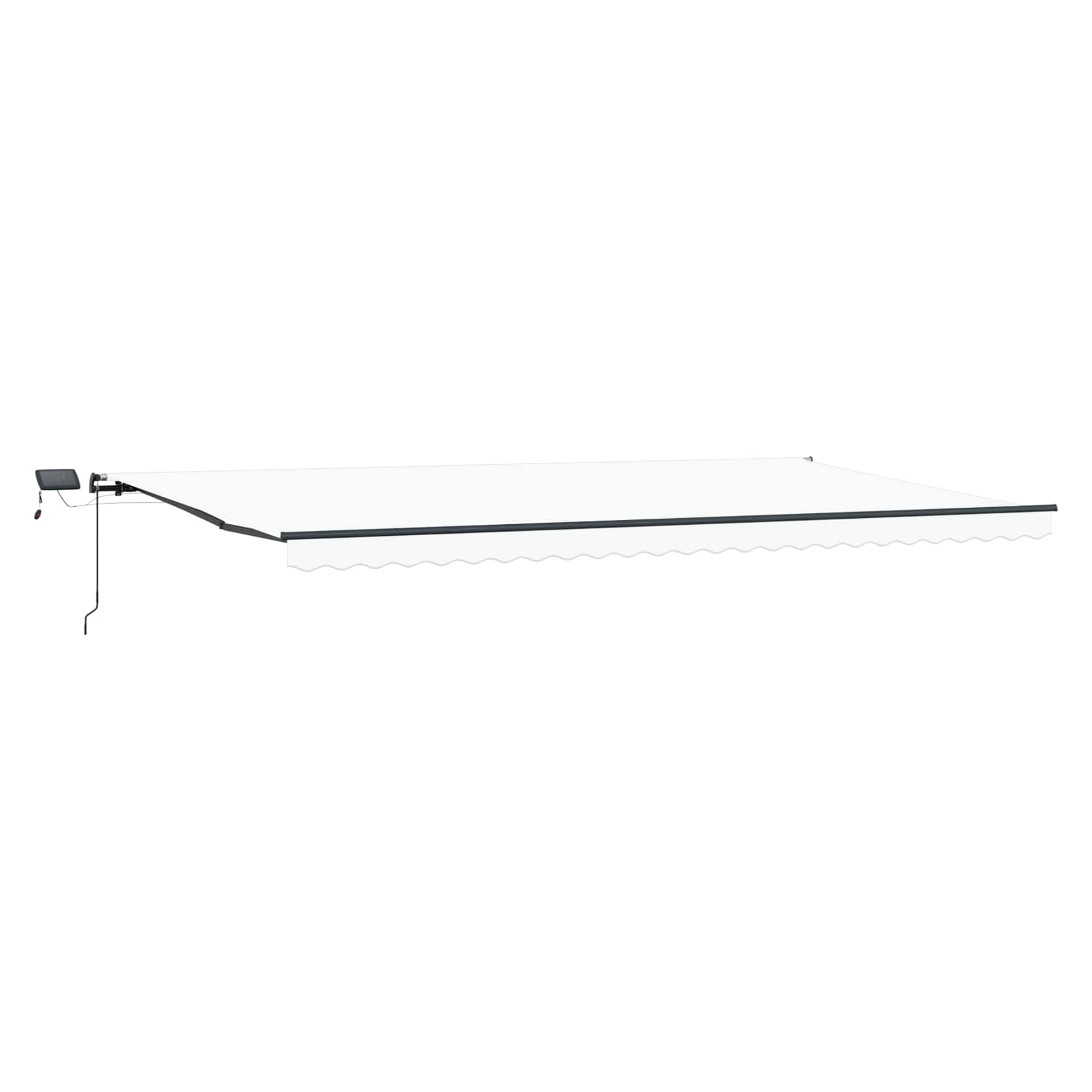 Ausziehbare Markise Weiß 600 x 300 cm Stoff und Aluminium