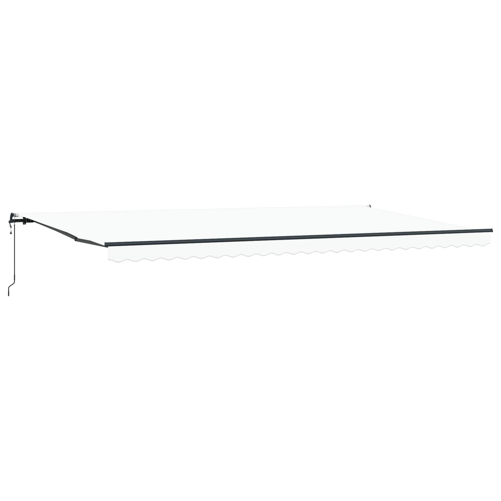 Ausziehbare Markise Weiß 600 x 300 cm Stoff und Aluminium