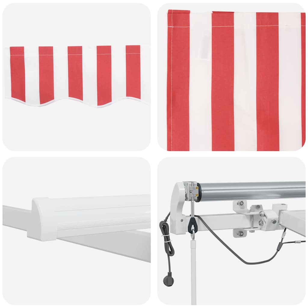 Markisenstoff Rot und Weiß 600 x 350 cm Polyester