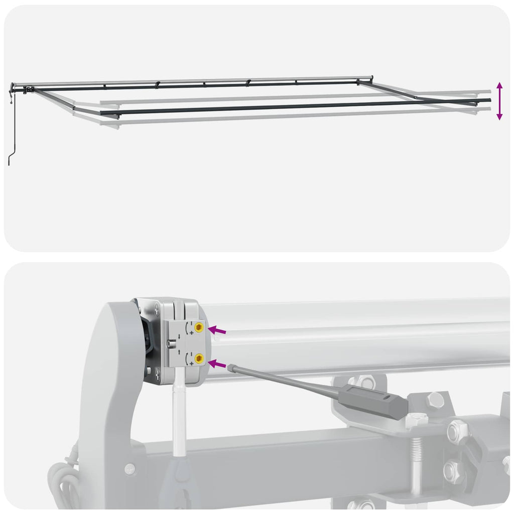 Ausziehbare Markise Mehrfarbig 600 x 350 cm Stoff und Aluminium