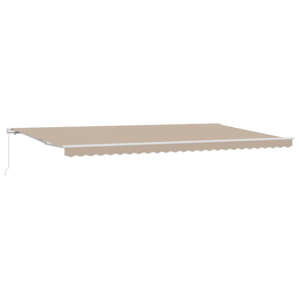 Ausziehbare Markise Beige 600 x 350 cm Polyester und Aluminium