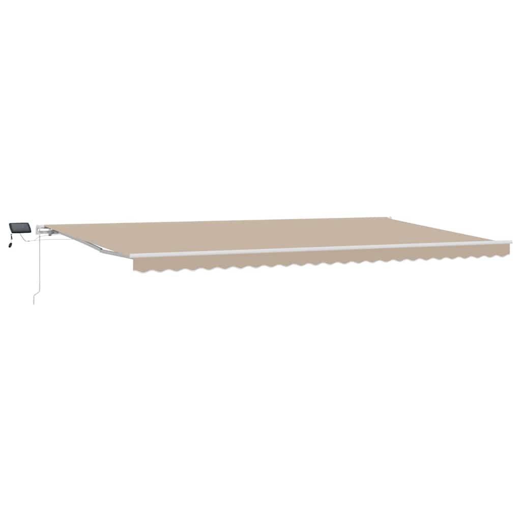 Ausziehbare Markise Beige 600 x 350 cm Stoff und Aluminium