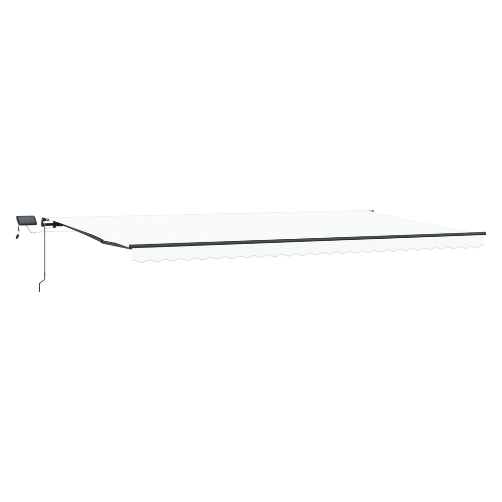 Ausziehbare Markise Weiß 600 x 350 cm Stoff und Aluminium