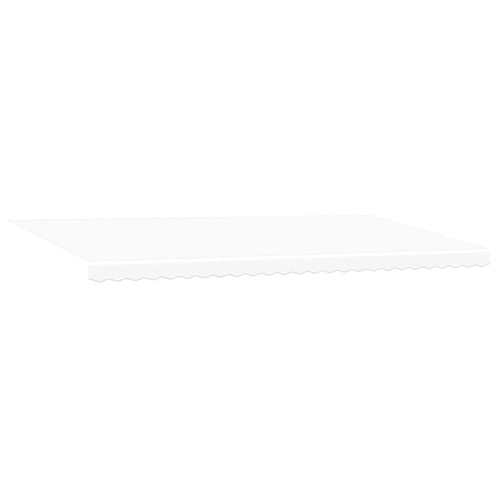 Ausziehbare Markise Weiß 600 x 350 cm Stoff und Aluminium
