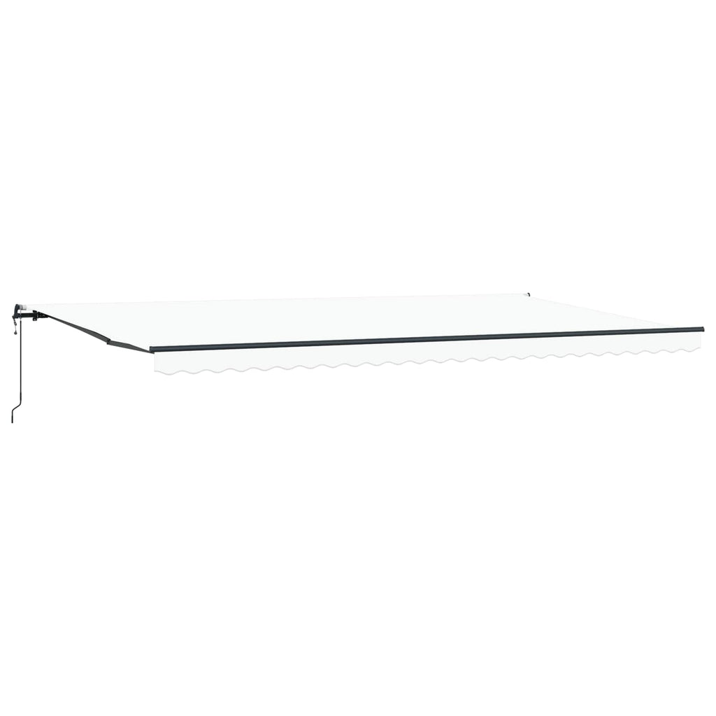 Ausziehbare Markise Weiß 600 x 350 cm Stoff und Aluminium