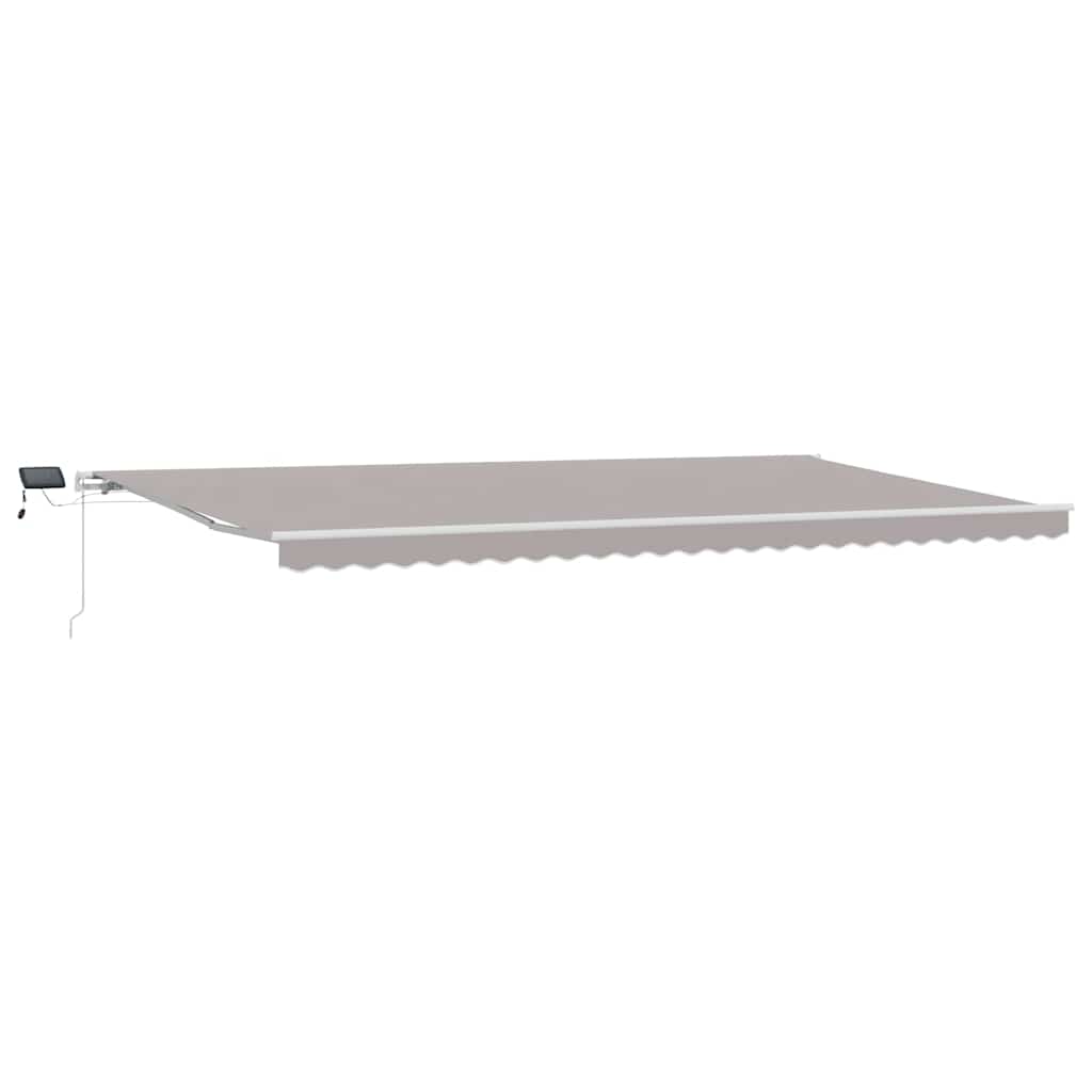 Ausziehbare Markise Hellgrau 600 x 350 cm Stoff und Aluminium