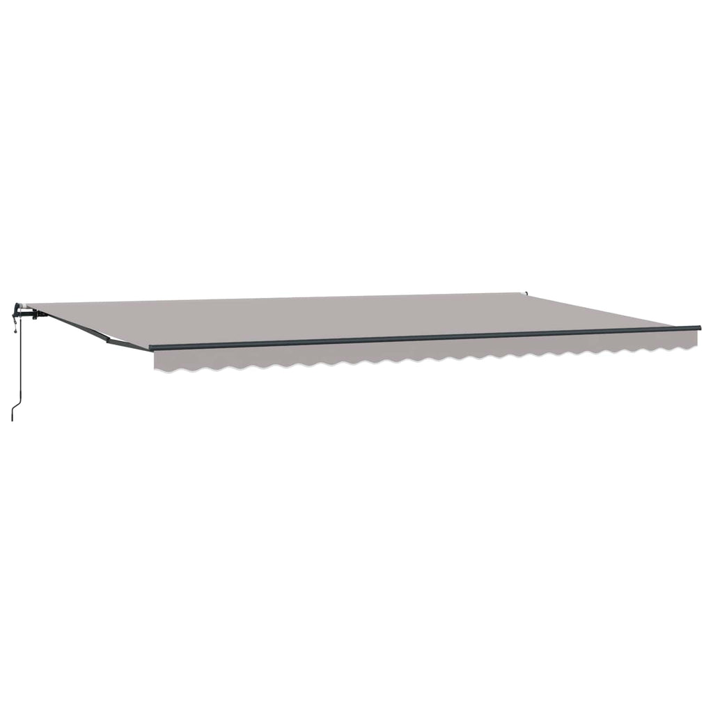 Ausziehbare Markise Hellgrau 600 x 350 cm Stoff und Aluminium