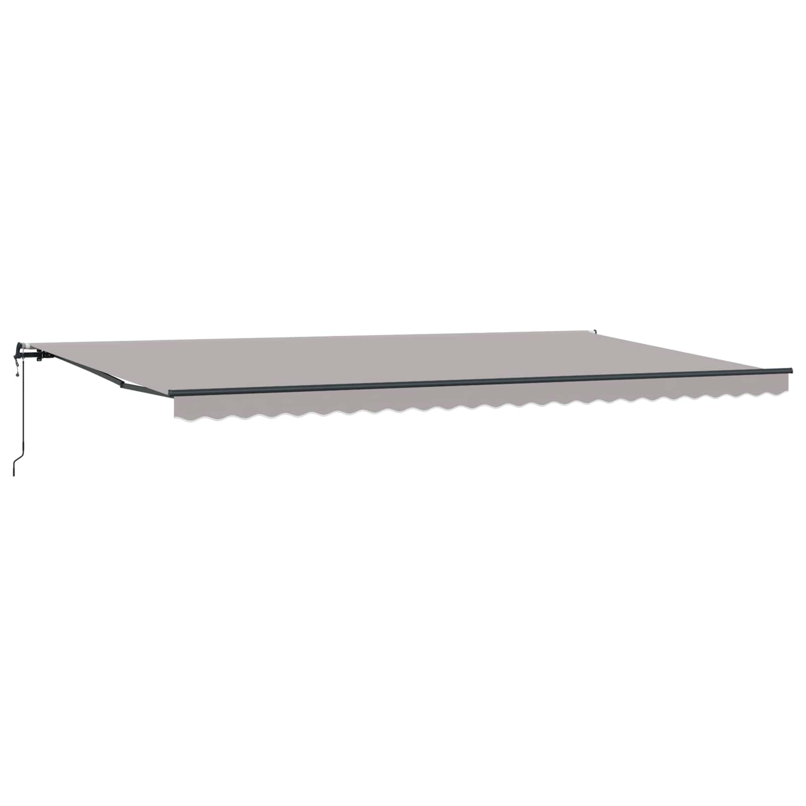 Ausziehbare Markise Hellgrau 600 x 350 cm Stoff und Aluminium