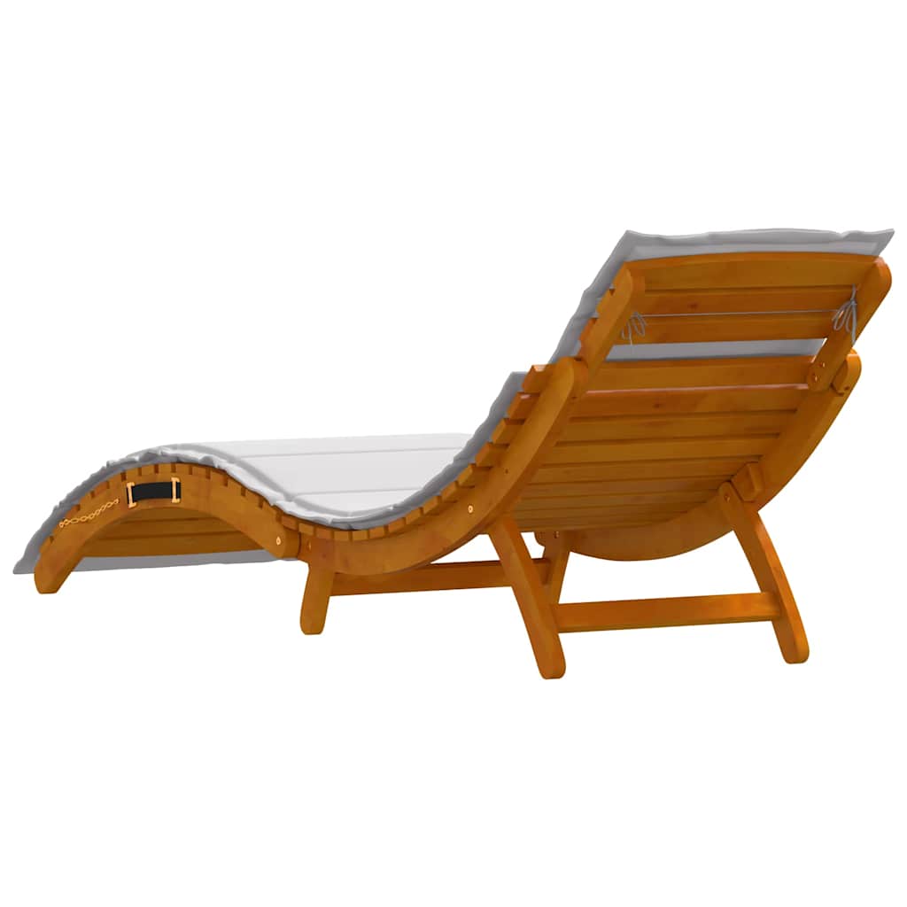 Sonnenliege Hellgrau 55 x 184 x 64cm Massivholz Akazie