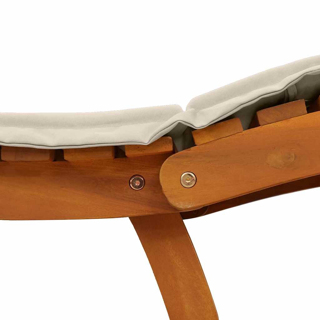Sonnenliege mit Kissen 2 pcs Cremeweiß Massivholz Akazie