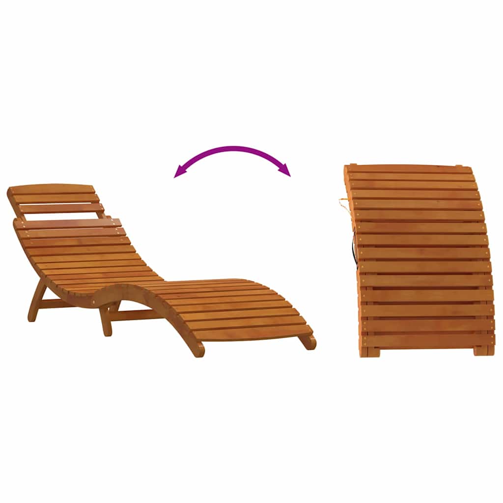 Sonnenliege mit Kissen 2 pcs Hellgrau Massivholz Akazie