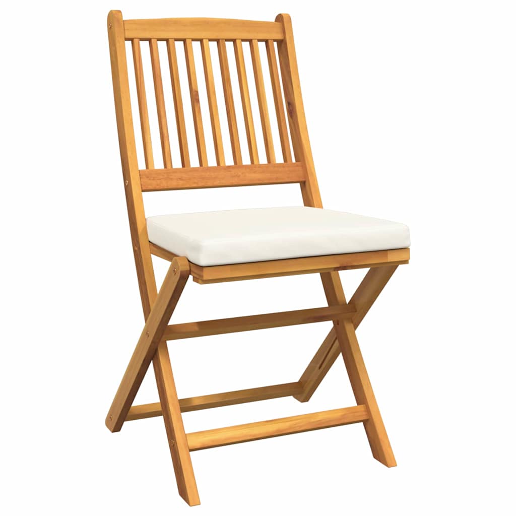 Klappstuhl mit Kissen 2 pcs Braun Massivholz Akazie