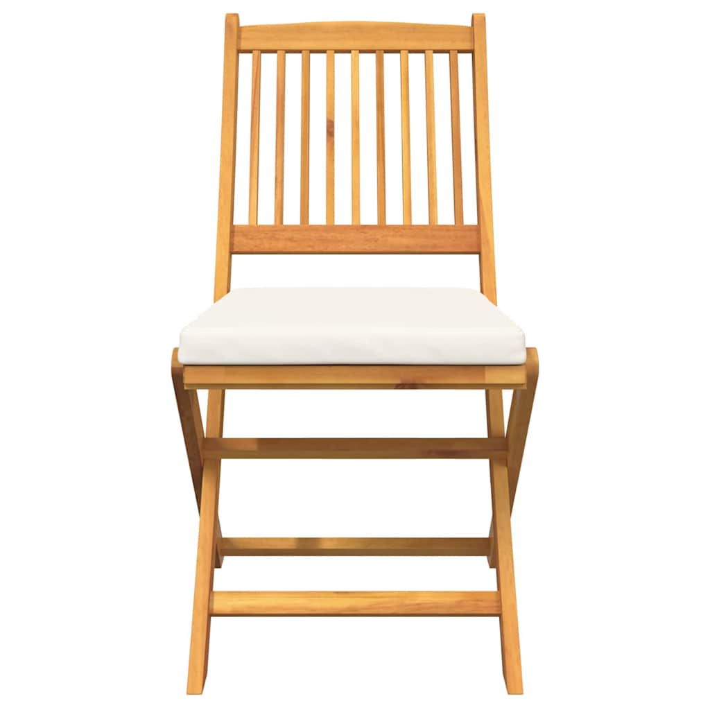 Klappstuhl mit Kissen 2 pcs Braun Massivholz Akazie