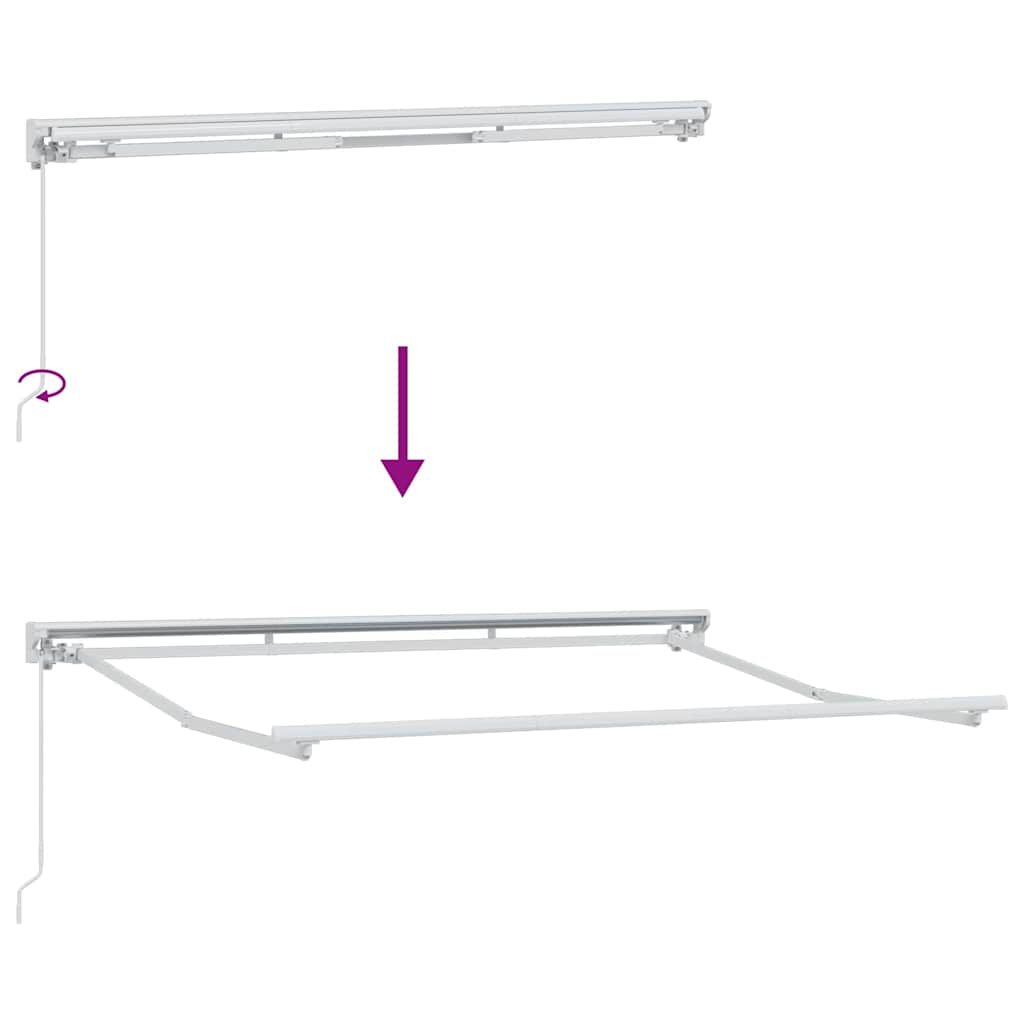 Markisenrahmen Verstellbar Weiß 3 x 2 m Stahl