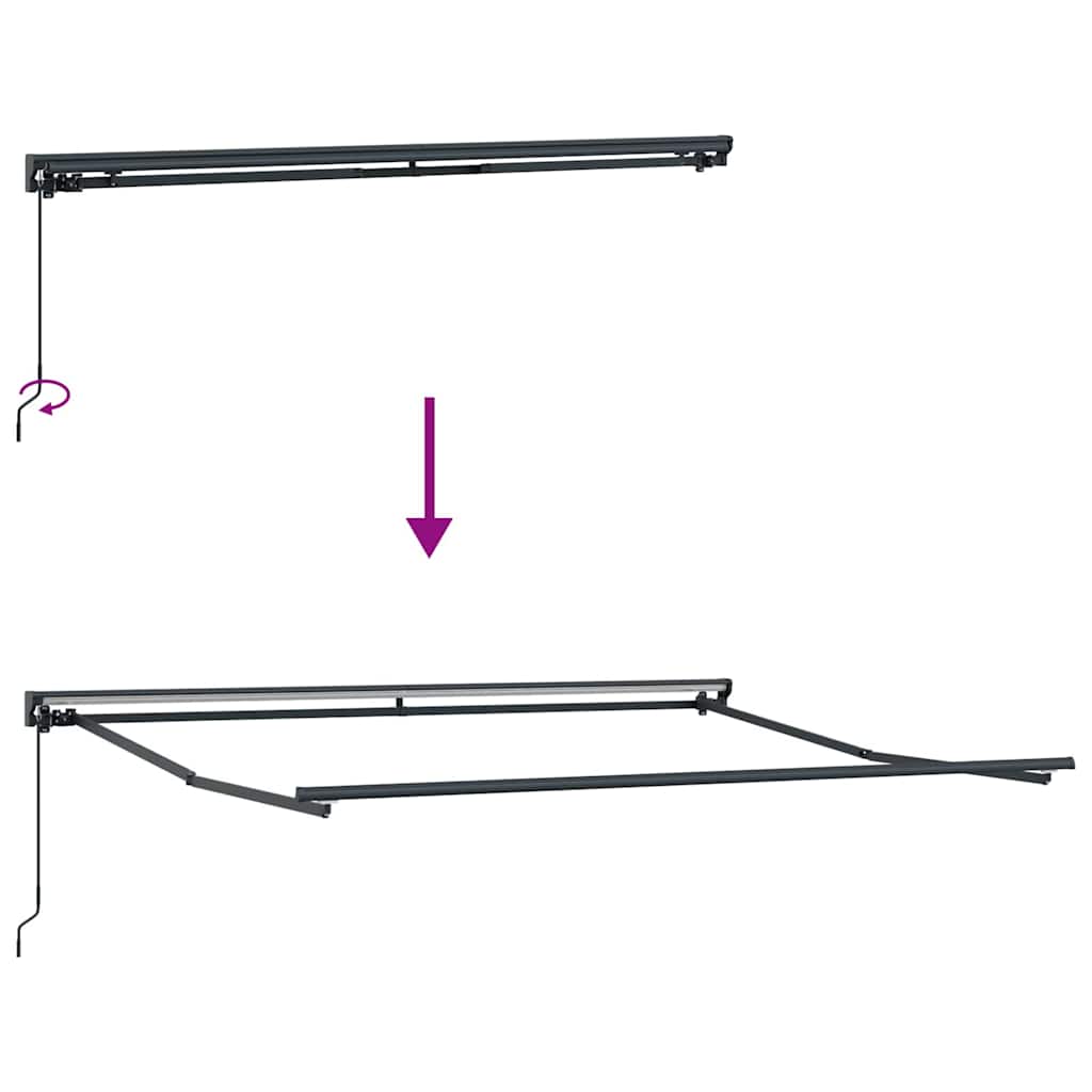 Markisenrahmen Verstellbar Anthrazit 3,5 x 2,5 m Stahl