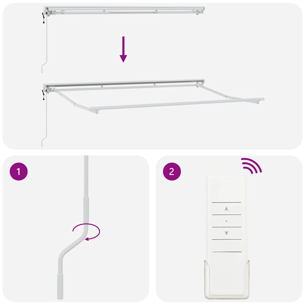 Markisenrahmen Verstellbar Weiß 3,5 x 2 m Stahl