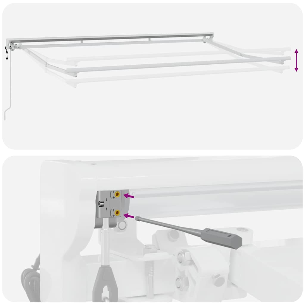 Markisenrahmen Verstellbar Weiß 3,5 x 2 m Stahl