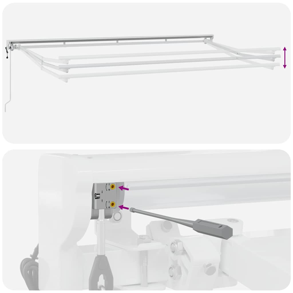 Markisenrahmen Verstellbar Weiß 4 x 2 m Stahl