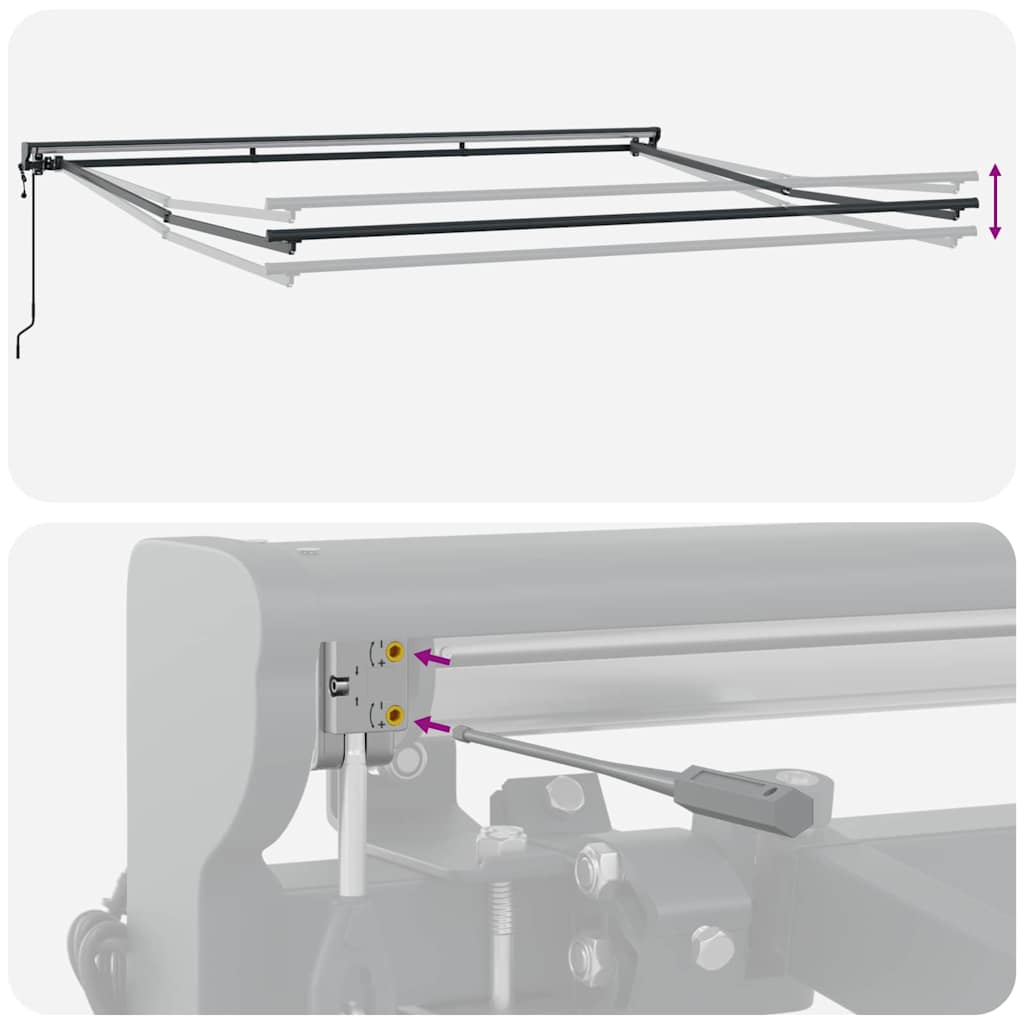 Markisenrahmen Verstellbar Anthrazit 4 x 3 m Stahl