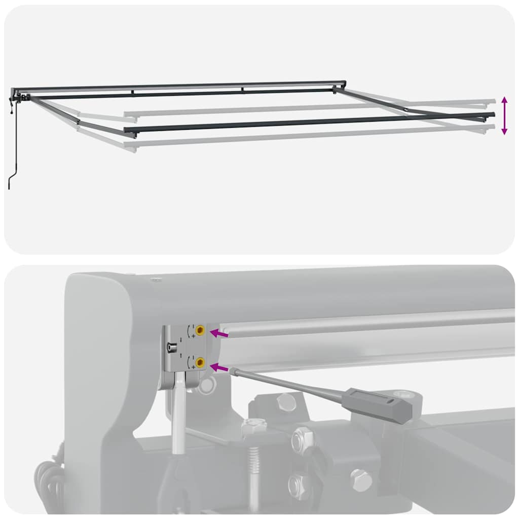 Markisenrahmen Verstellbar Anthrazit 4,5 × 3 m Stahl