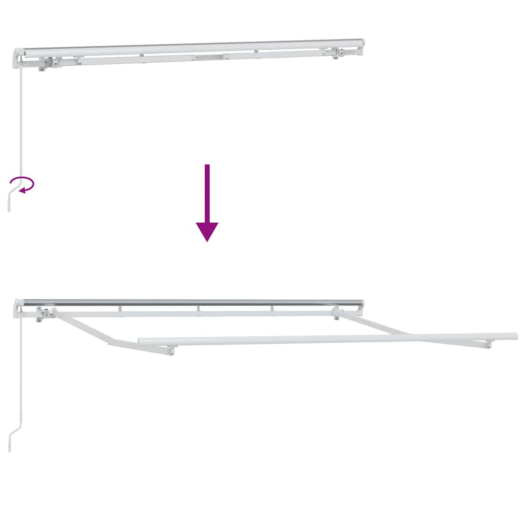 Markisenrahmen Weiß 3 x 2 m Metall
