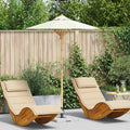 Garten-Sonnenschirm Cremeweiß Ø 150 x 210 cm Bambus