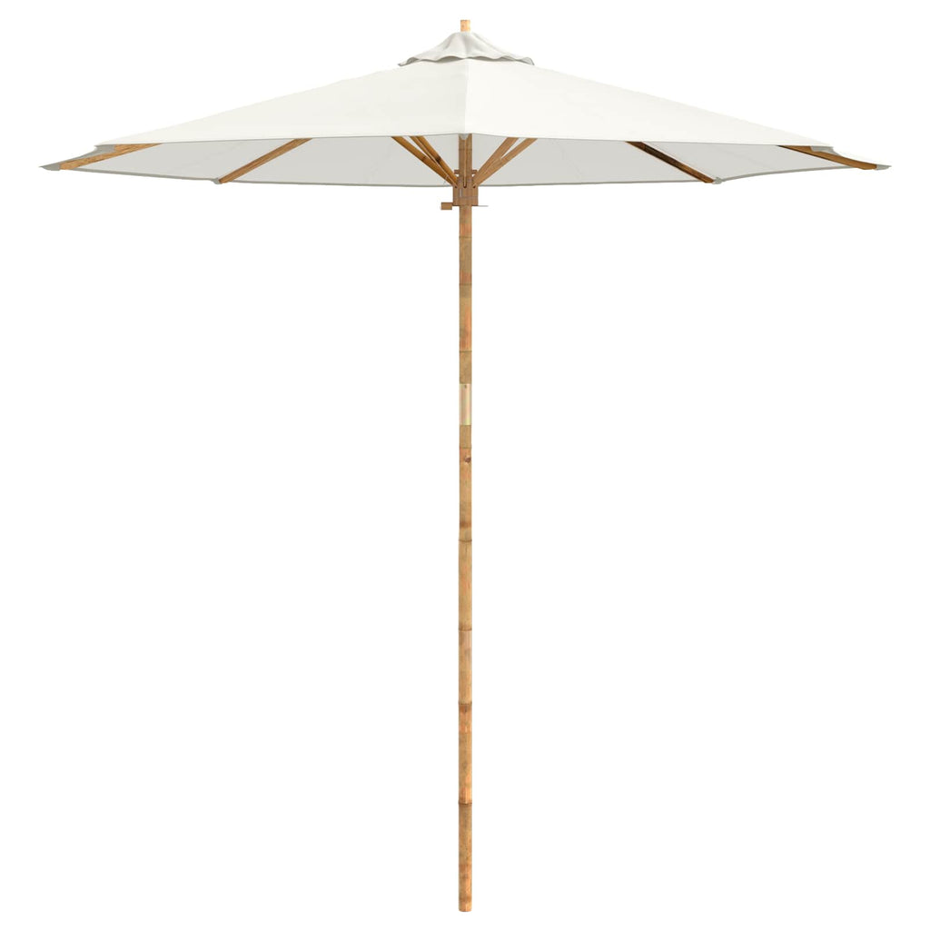 Garten-Sonnenschirm Cremeweiß Ø 240 x 260 cm Bambus