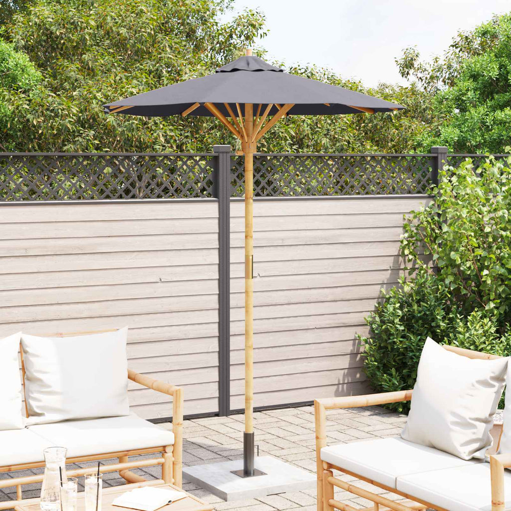 Garten-Sonnenschirm Dunkelgrau Ø 150 x 210 cm Bambus