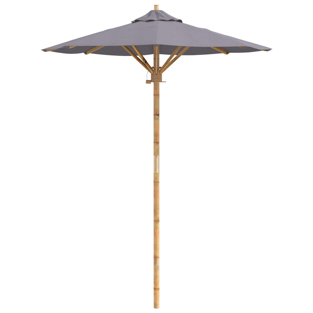 Garten-Sonnenschirm Dunkelgrau Ø 150 x 210 cm Bambus