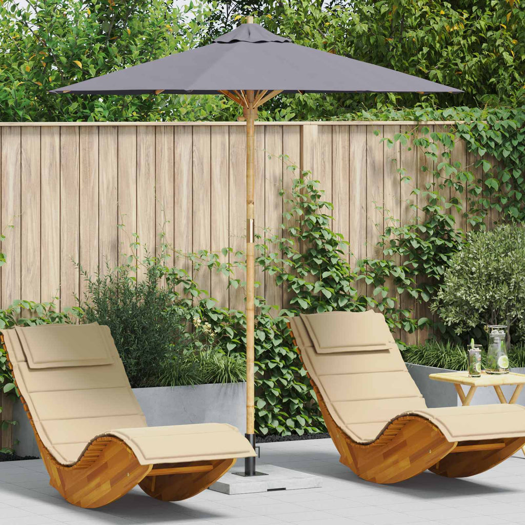 Garten-Sonnenschirm Dunkelgrau Ø 217 x 230 cm Bambus