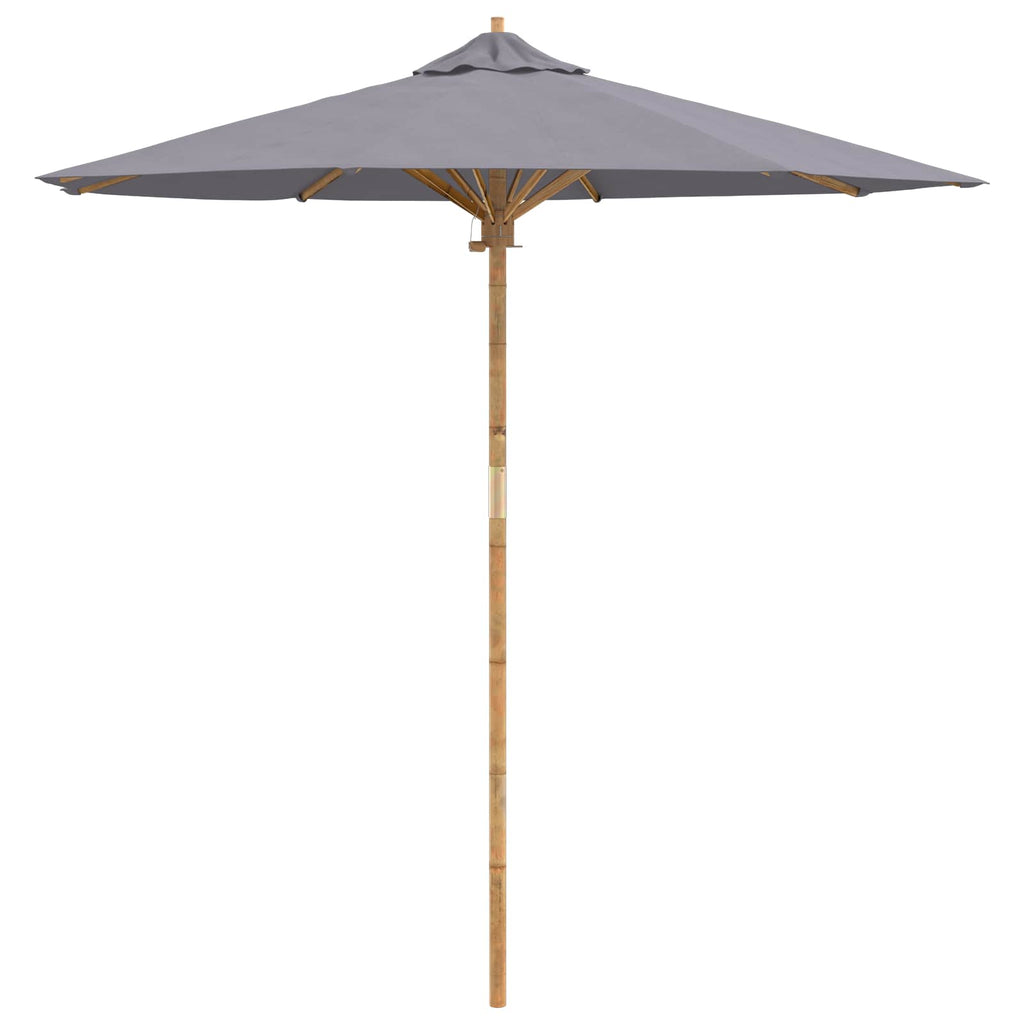 Garten-Sonnenschirm Dunkelgrau Ø 217 x 230 cm Bambus