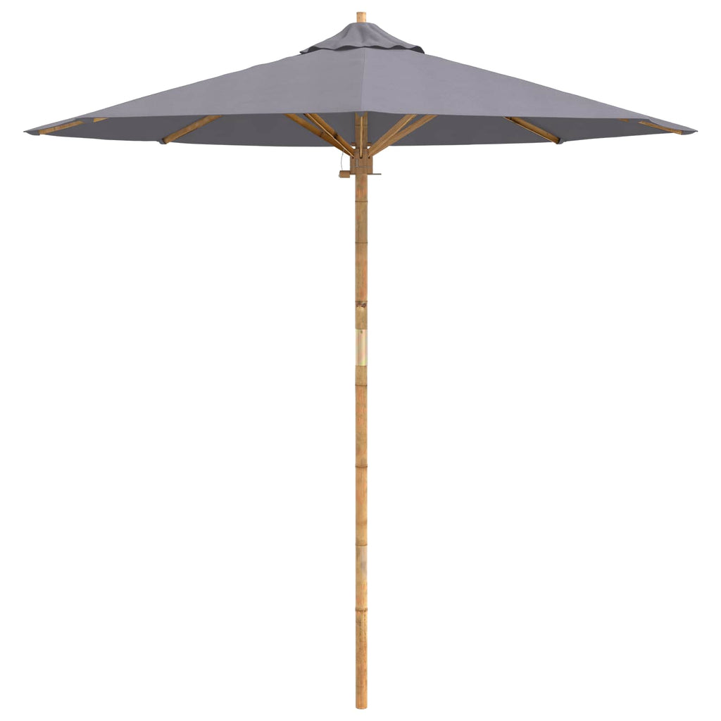 Garten-Sonnenschirm Dunkelgrau Ø 217 x 230 cm Bambus