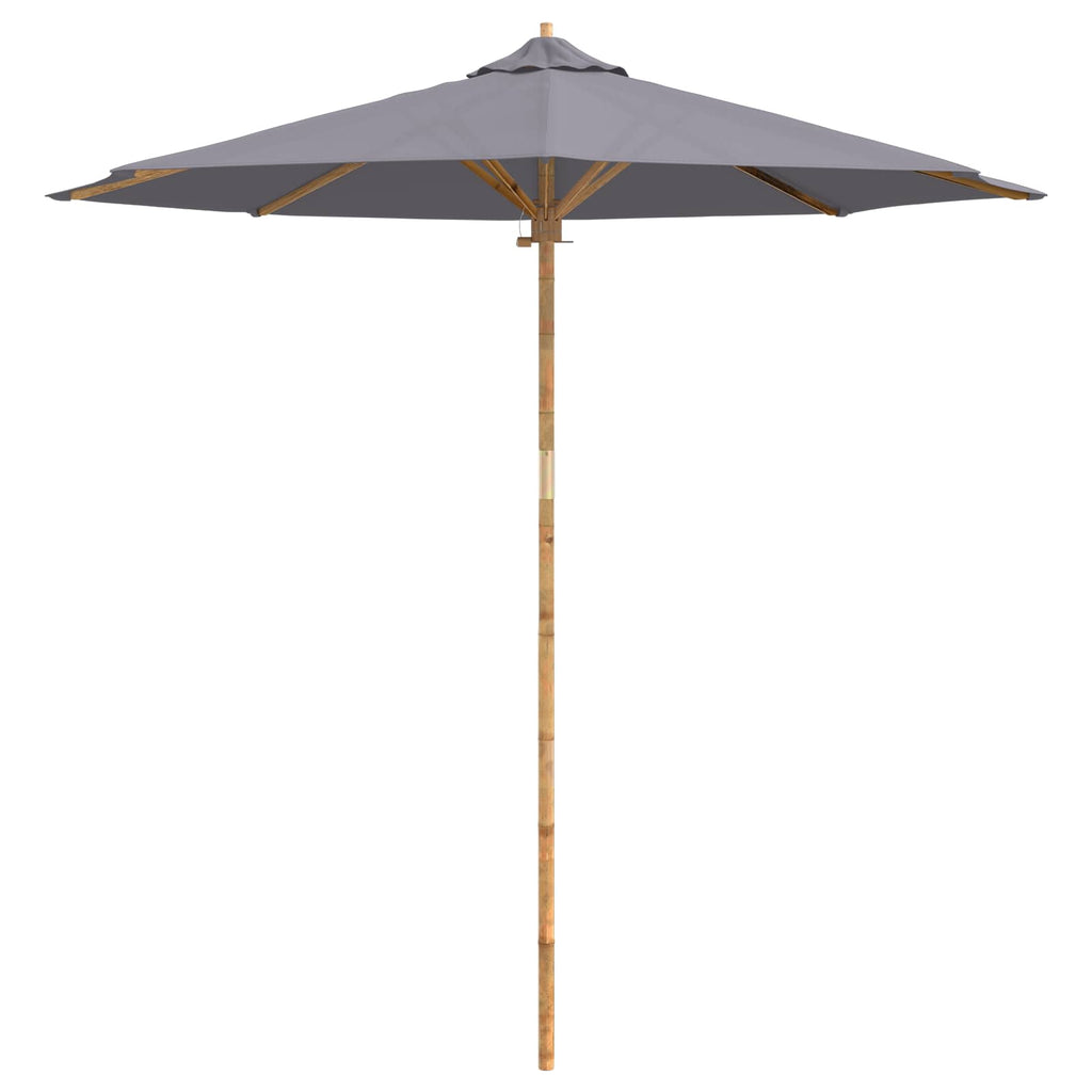 Garten-Sonnenschirm Dunkelgrau Ø 240 x 260 cm Bambus