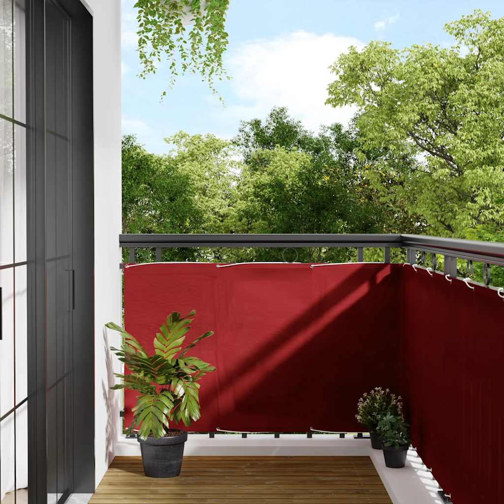 Balkon-Sichtschutz Rot 90x800 cm 100% Polyester-Oxford