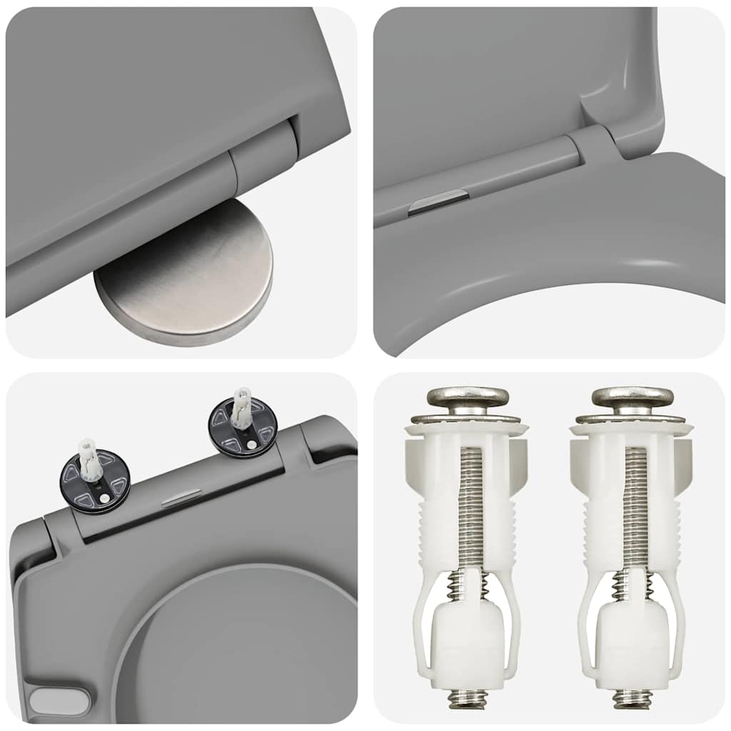 Toilettensitz Grau 47 x 37 x 4 cm Duroplast