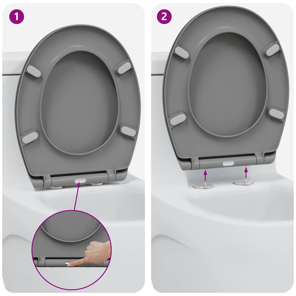 Toilettensitz Grau 47 x 37 x 4 cm Duroplast