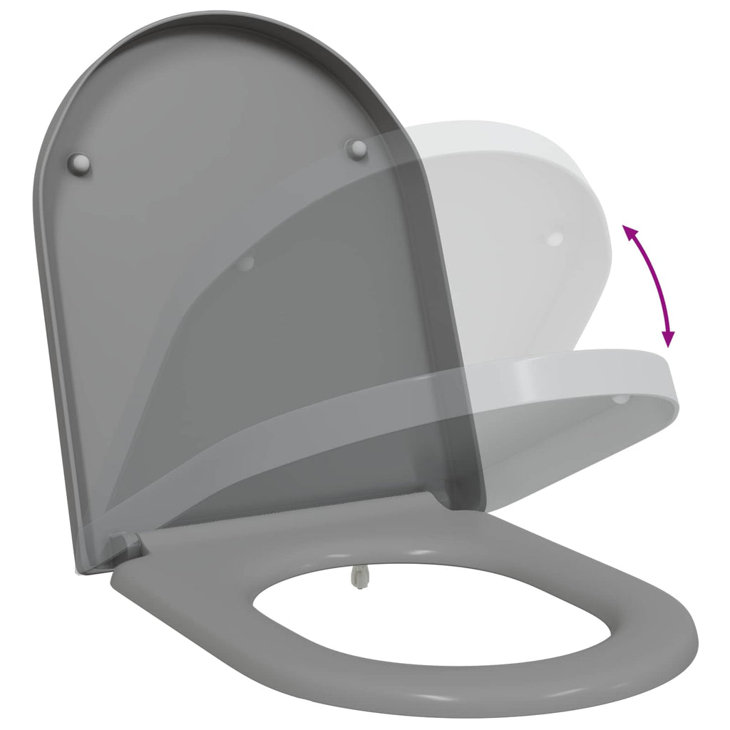 Toilettensitz Grau 49 x 36 x 4 cm Duroplast