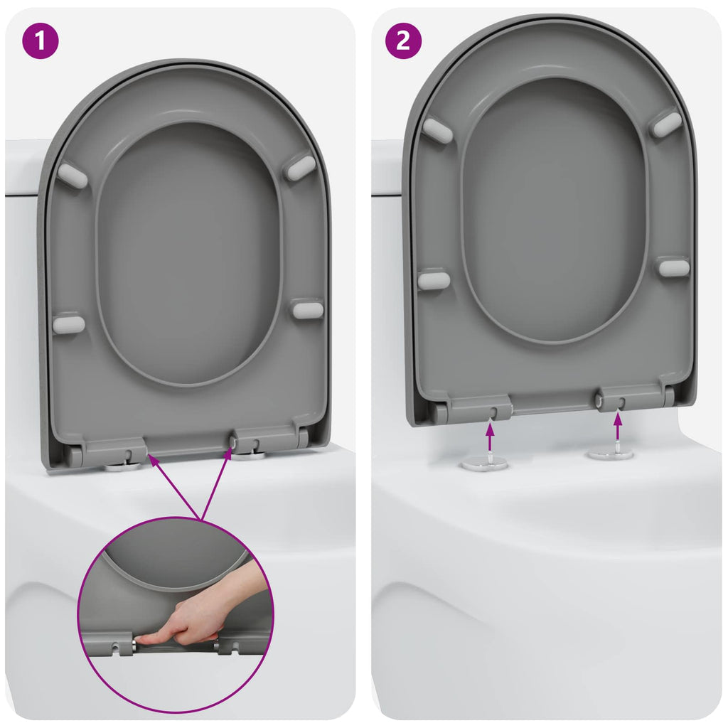 Toilettensitz Grau 49 x 36 x 4 cm Duroplast