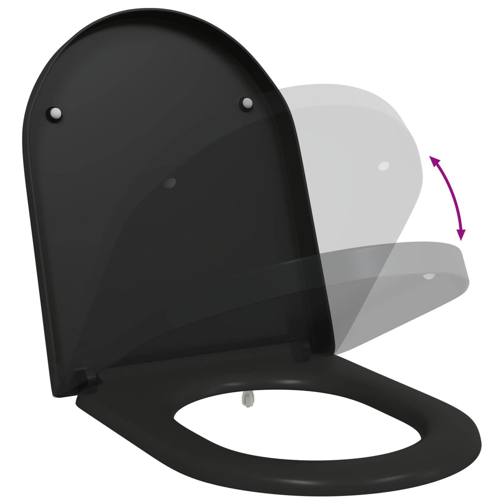 Toilettensitz Schwarz 49 x 36 x 4 cm Duroplast