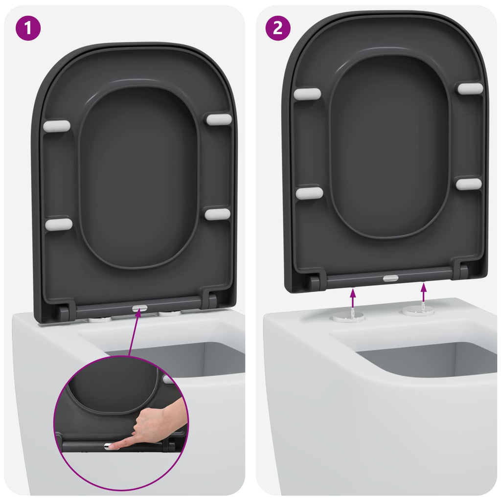 Toilettensitz Anthrazit 47,5 x 35 x 3,6 cm Duroplast