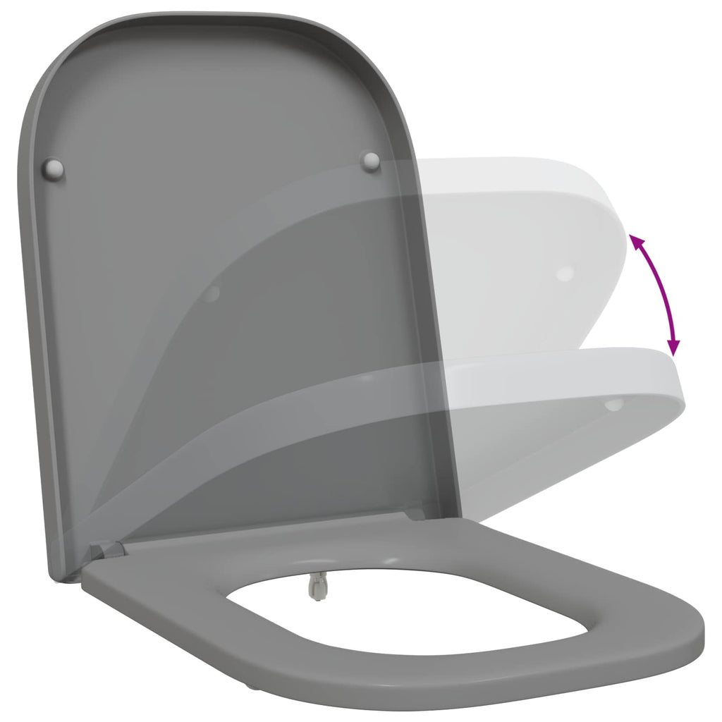 Toilettensitz Grau 47,5 x 35 x 3,6 cm Duroplast