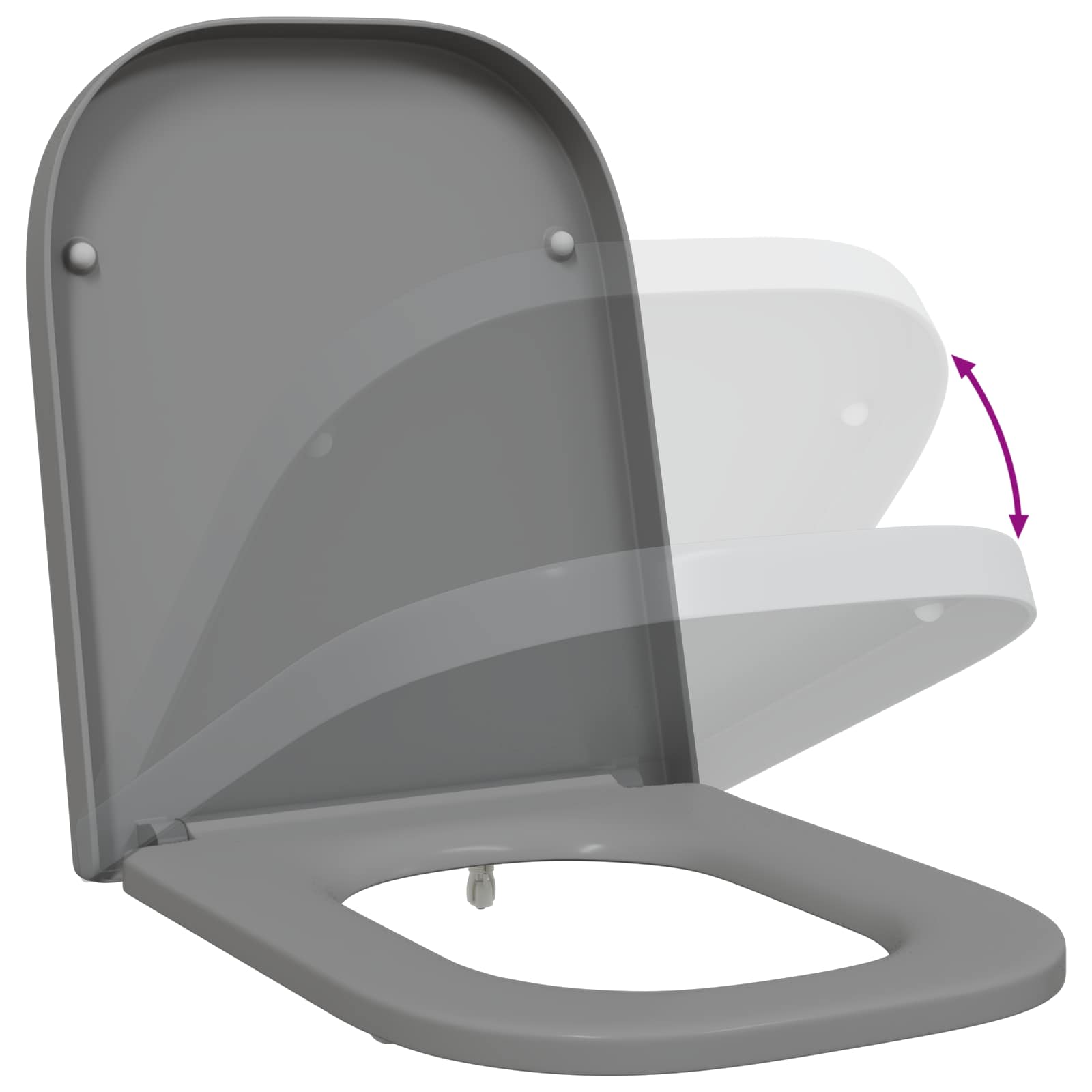 Toilettensitz Grau 47,5 x 35 x 3,6 cm Duroplast