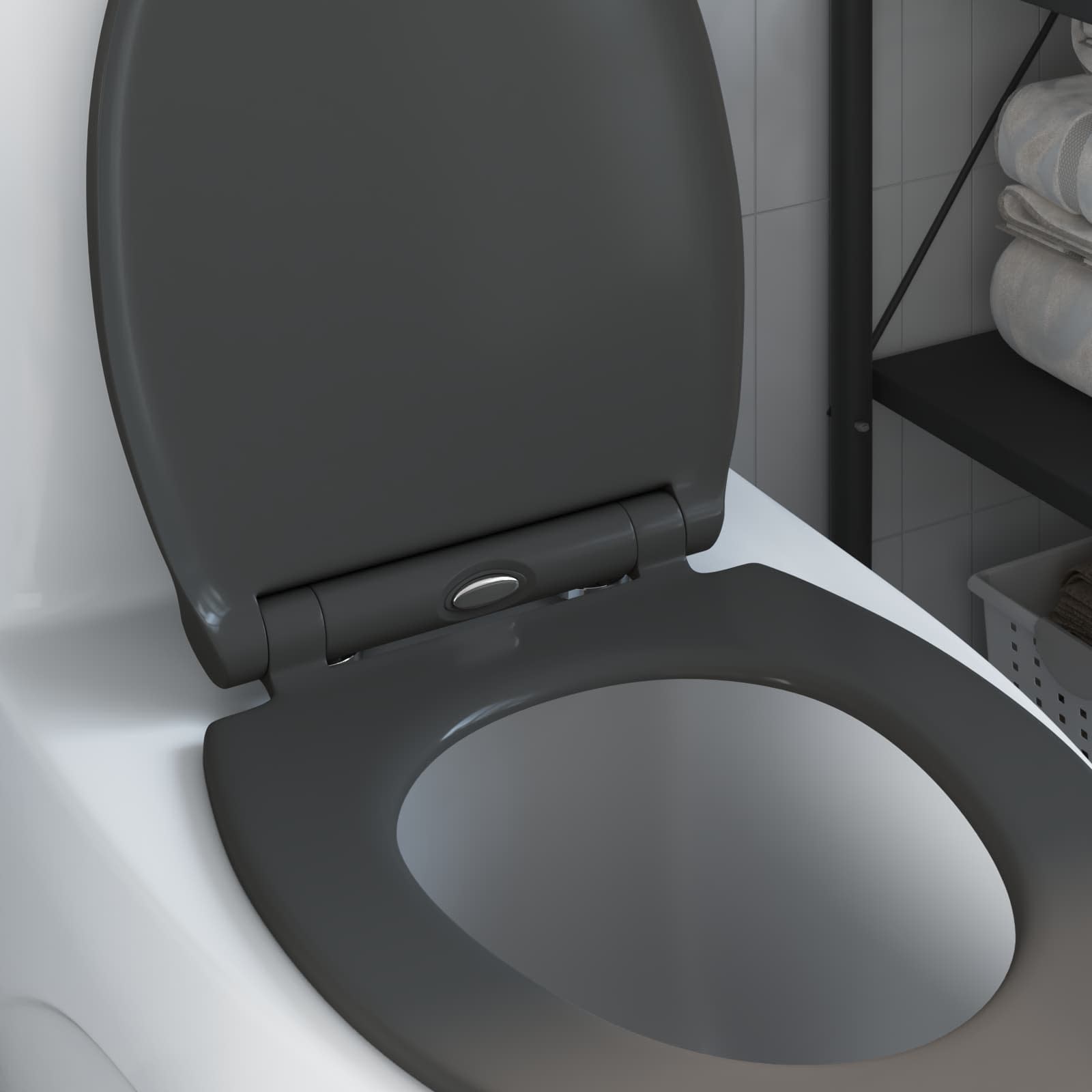 Toilettensitz Anthrazit 47 x 37,5 x 3,8 cm Duroplast