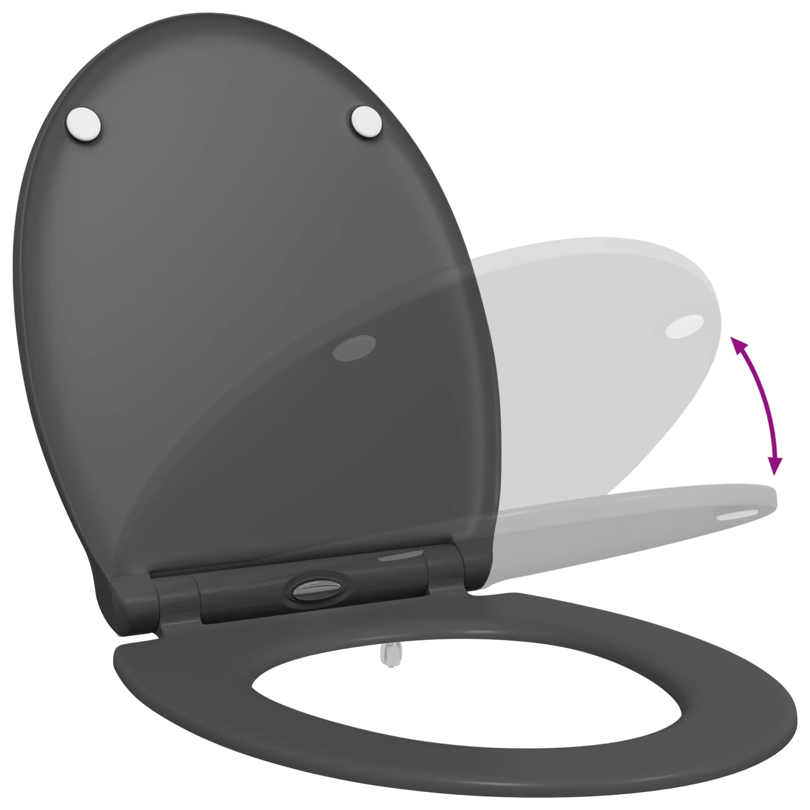 Toilettensitz Anthrazit 47 x 37,5 x 3,8 cm Duroplast